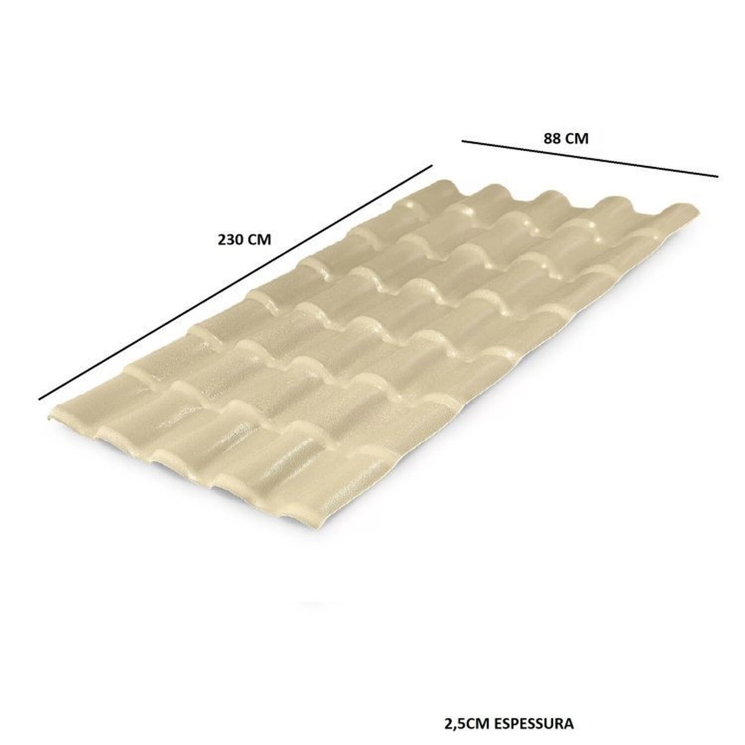 Kit com 20 Telha Pvc Colonial 88x230cm Lux Telhas - 2