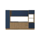 Ver imagem 2 de Cozinha Modulada Celeste Kappesberg 100% Mdf Nogueira/azul 9 Peças