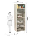 Ver imagem 2 de Paneleiro 70Cm Duplo 2 Portas Lis Legno Crema Com Cinza Puro
