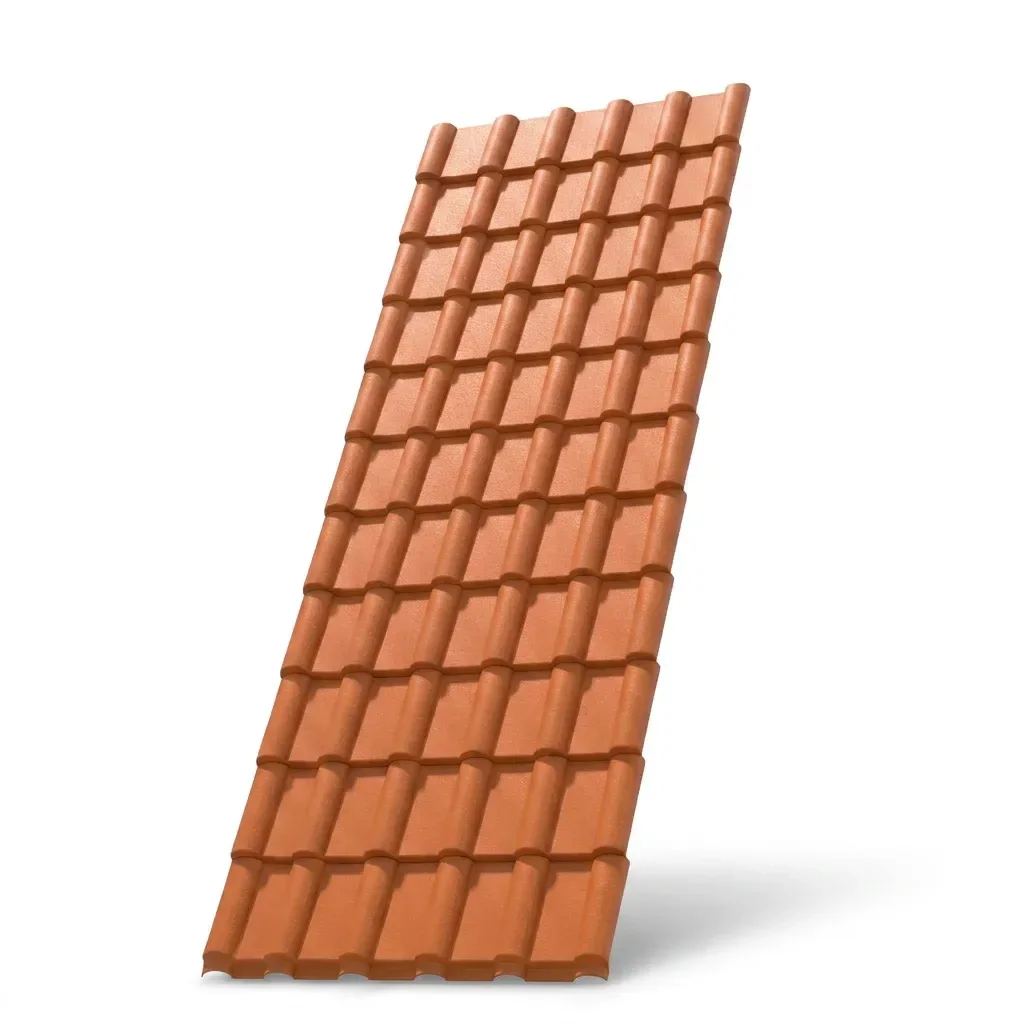 Ver imagem 2 de Kit 15 Telhas PVC Plan 2,42x0,88cm 6 Ondas Permatti Marrom/Cerâmica