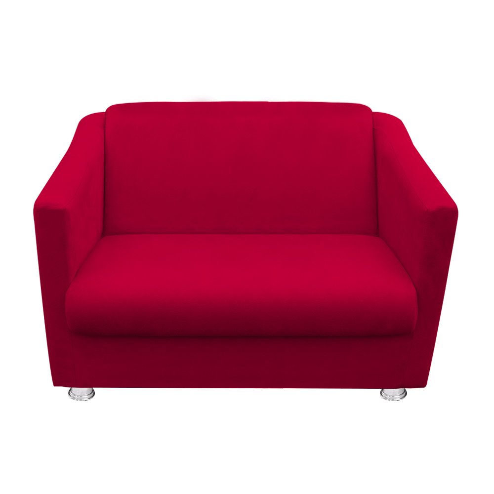 Namoradeira Bia Decorativa 2 Lugares Suede Vermelho