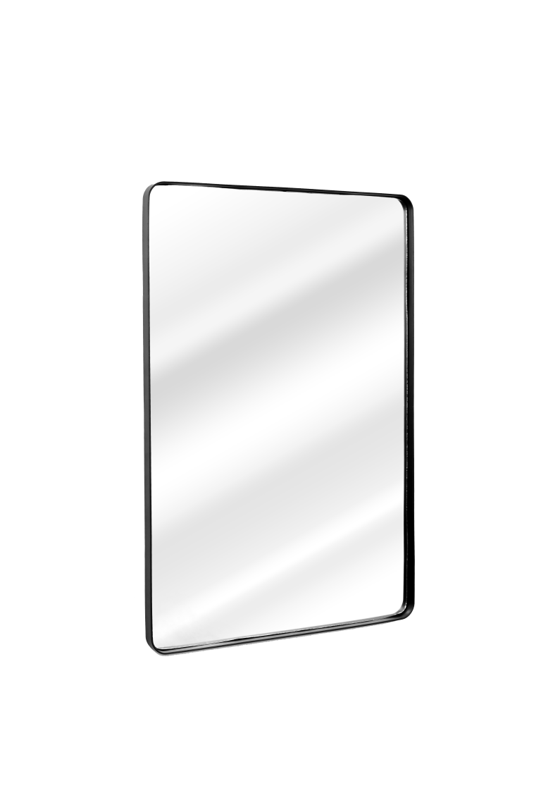 Espelho Quadrado com Moldura em Metal 90 x 60 cm - Cores - Preto