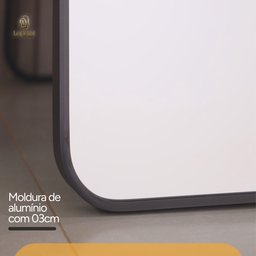 Espelho Decorativo Retangular com Moldura em Alumínio 90 X 60 Cm - 4