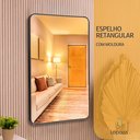 Ver imagem 2 de Espelho Decorativo Retangular com Moldura em Alumínio 90 X 60 Cm