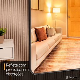 Espelho Decorativo Retangular com Moldura em Alumínio 90 X 60 Cm - 3