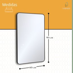 Espelho Decorativo Retangular com Moldura em Alumínio 90 X 60 Cm - 7