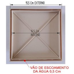 Ralo Invisível Sifonado 15x15 Bege Banheiro modelo Porcelanato Colar Piso - Ficone Reis - 2