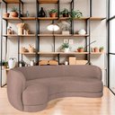 Ver imagem 2 de Sofá Curvo 3 Lugares Sala De Estar Recepção Noruega 180cm Linho - Amarena Móveis Sala de Estar,Hall