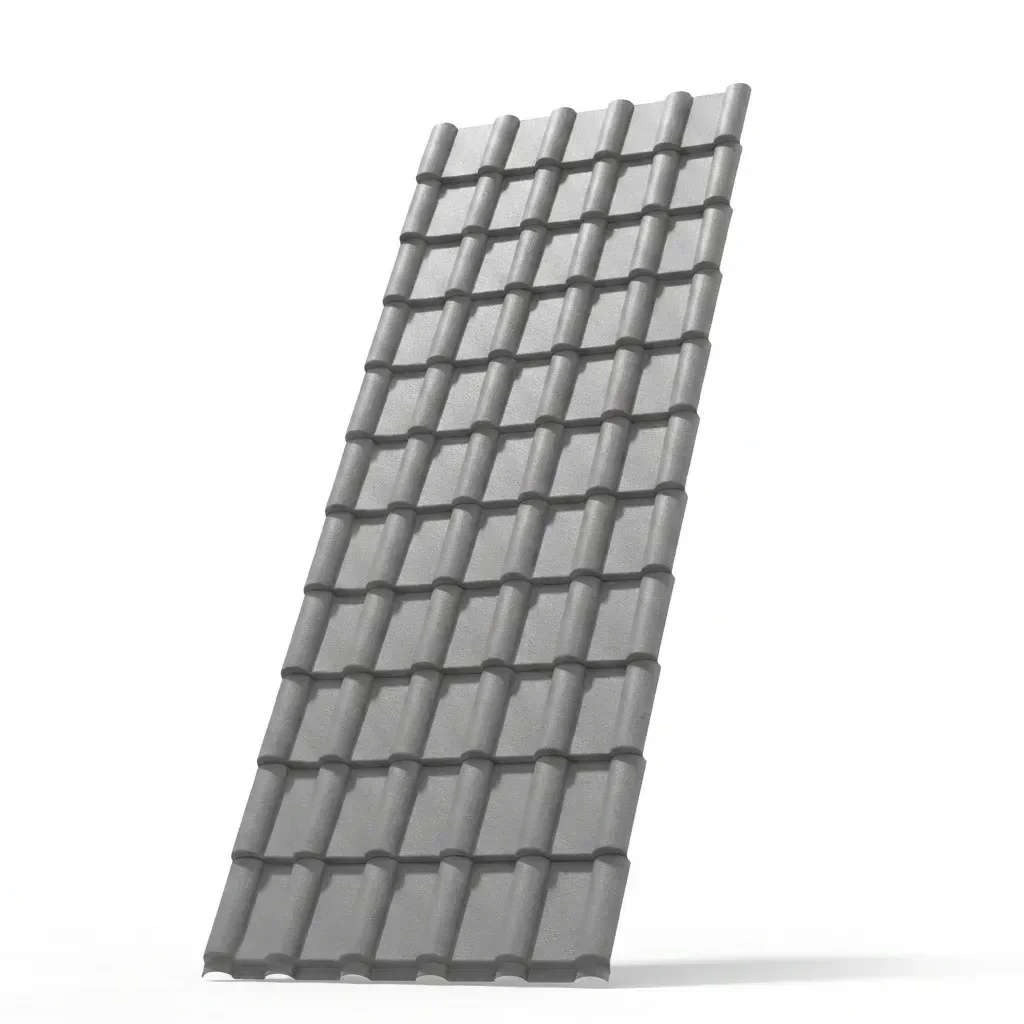 Ver imagem 2 de Kit 20 Telhas PVC Plan 1,98x0,88cm 6 Ondas Permatti Cinza