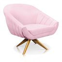 Ver imagem 4 de Kit 01 Namoradeira 02 Lugares e 02 Poltronas Giovana Suede Rosa Bebê