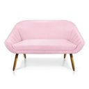 Ver mais imagens de Kit 01 Namoradeira 02 Lugares e 02 Poltronas Giovana Suede Rosa Bebê