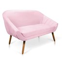 Ver imagem 7 de Kit 01 Namoradeira 02 Lugares e 02 Poltronas Giovana Suede Rosa Bebê