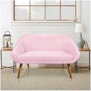 Ver imagem 6 de Kit 01 Namoradeira 02 Lugares e 02 Poltronas Giovana Suede Rosa Bebê