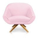 Ver imagem 5 de Kit 01 Namoradeira 02 Lugares e 02 Poltronas Giovana Suede Rosa Bebê