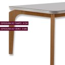 Ver mais imagens de Conjunto Sala de Jantar Mesa Dublin Tampo MDF 180cm Canto Copo com Vidro e 6 Cadeira Cleo Yescasa Marrom/Veludo Creme/Marromle/Off White/Serig