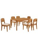 Ver imagem 2 de Conjunto Sala de Jantar Mesa Dublin Tampo MDF 180cm Canto Copo com Vidro e 6 Cad Cleo Yescasa