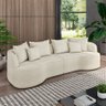 Sofá Living Decorativo Salinas 3 Lugares com Almofadas 230cm Modulado Bouclê Off White G33- Gran Bel - 1
