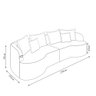Sofá Living Decorativo Salinas 3 Lugares com Almofadas 230cm Modulado Bouclê Off White G33- Gran Bel - 4