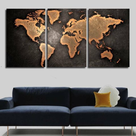 Quadros Decorativos Mapa Mundi 120 X 60 Cm