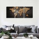 Ver imagem 3 de Quadros Decorativos Mapa Mundi 120 X 60 Cm