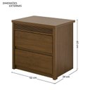 Ver imagem 4 de Mesa de Cabeceira Frisada 2 Gavetas em MDF Âmbar Paolo