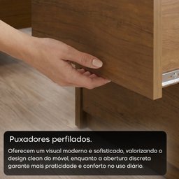 Mesa de Cabeceira Frisada 2 Gavetas em MDF Âmbar Paolo - 6 Mesa de Cabeceira Frisada 2 Gavetas em MDF Âmbar Paolo - 6