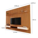 Ver imagem 3 de Painel Suspenso Home Tv até 72 Polegadas Prateleira Ripado e Nicho Versátil 2.2:nature/off White