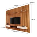 Ver imagem 2 de Painel Suspenso Home TV até 72 Polegadas Prateleira Ripado e Nicho Versátil 2.2:Nature/Off White