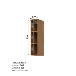 Armário Aéreo Nicho 20cm Yasmin Espresso Móveis - 4