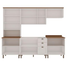 Cozinha Modulada Cristal Provençal 280 Cm Conjunto Completo Cor:branco com Ébano - 4