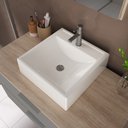 Ver imagem 3 de Kit Gabinete Banheiro Rubi 80cm - Gabinete + Cuba + Espelheira - Madeirado/ Cinza