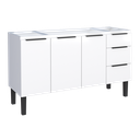 Ver imagem 1 de Gabinete Armário Cozinha Jupter 1.50 Mt 100% Aço P/ Pia -balção -3 Portas- 3 Gavetas:branco