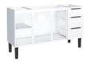Ver imagem 4 de Gabinete Armário Cozinha Jupter 1.50 Mt 100% Aço P/ Pia -balção -3 Portas- 3 Gavetas:branco