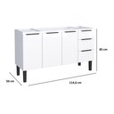 Ver imagem 2 de Gabinete Armário Cozinha Jupter 1.50 Mt 100% Aço P/ Pia -balção -3 Portas- 3 Gavetas:branco