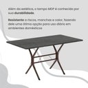 Ver mais imagens de Conjunto Sala de Jantar Mesa Retangular 100x60cm Tampo Madeira MDP Ardósia Indiana 4 Cadeiras Paraty Marrom/C.