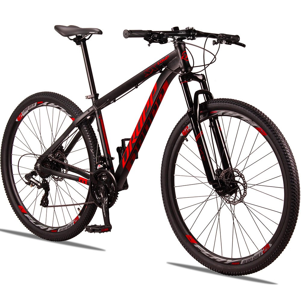 Bicicleta MTB SX Comp Aro 29 Quadro 15 com 24 Marchas Freio Mecânico Preto Vermelho - Dropp - 1