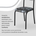 Ver imagem 6 de Conjunto Sala de Jantar Mesa Retangular 100x60cm Tampo Madeira MDP Ardósia Indiana 4 Cadeiras Paraty Preto/Floral/Fosco