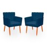 Kit com 2 Poltronas Cadeiras Elegante Confortável e Reforçada para Sala Carol Suede - 1