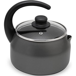 Chaleira 2,4l Antiaderente de Alumínio com Tampa de Vidro Gourmet Multiflon Cinza