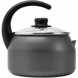 Chaleira 2,4l Antiaderente de Alumínio com Tampa de Vidro Gourmet Multiflon Cinza - 2