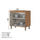 Ver imagem 5 de Balcão 2 Portas 800mm Yasmin Espresso Móveis