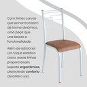 Ver imagem 7 de Conjunto Sala de Jantar Mesa Retangular 100x60cm Tampo Madeira MDP Ardósia Indiana 4 Cadeiras Paraty Branco/C. Marrom
