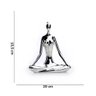 Escultura Yoga Prata Em Porcelana Pose Meditação 15,5x20cm - 3