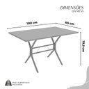 Ver imagem 3 de Conjunto Sala de Jantar Mesa Retangular 100x60cm Tampo Madeira MDP Ardósia Indiana 4 Cadeiras Paraty Branco/Paraopeba