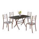 Ver imagem 2 de Conjunto Sala de Jantar Mesa Retangular 120x75cm Tampo Madeira MDP Ardósia Indiana 4 Cadeiras Paraty Marrom/Paraopeba