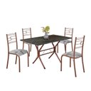 Ver imagem 2 de Conjunto Sala de Jantar Mesa Retangular 120x75cm Tampo Madeira Mdp Ardósia Indiana 4 Cadeiras Paraty