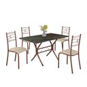 Ver imagem 2 de Conjunto Sala de Jantar Mesa Retangular 120x75cm Tampo Madeira MDP Ardósia Indiana 4 Cadeiras Paraty Marrom/Creme