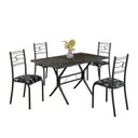 Ver imagem 2 de Conjunto Sala de Jantar Mesa Retangular 120x75cm Tampo Madeira MDP Ardósia Indiana 4 Cadeiras Paraty Preto/Floral/Fosco