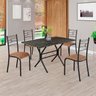 Conjunto Sala de Jantar Mesa Retangular 120x75cm Tampo Madeira Mdp Ardósia Indiana 4 Cadeiras Paraty - 1
