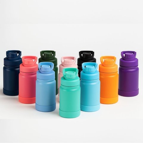 Garrafa Térmica Ms-966 350ml Capa Protetora Silicone:Variado
